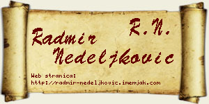 Radmir Nedeljković vizit kartica